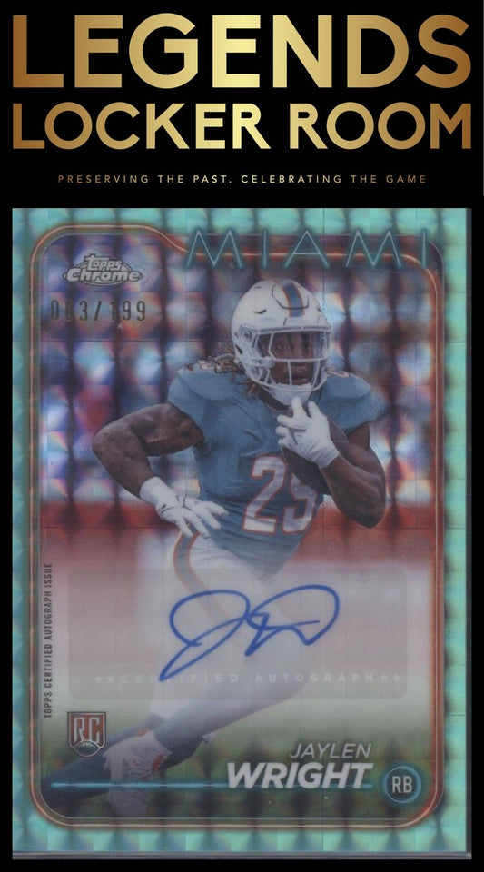 2024 Topps Chrome Jaylen Wright Rookie Auto Aqua Sonar Refractor /199