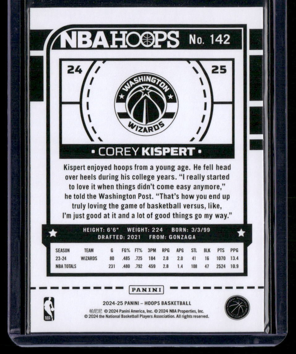 2024-25 Hoops #142 Corey Kispert