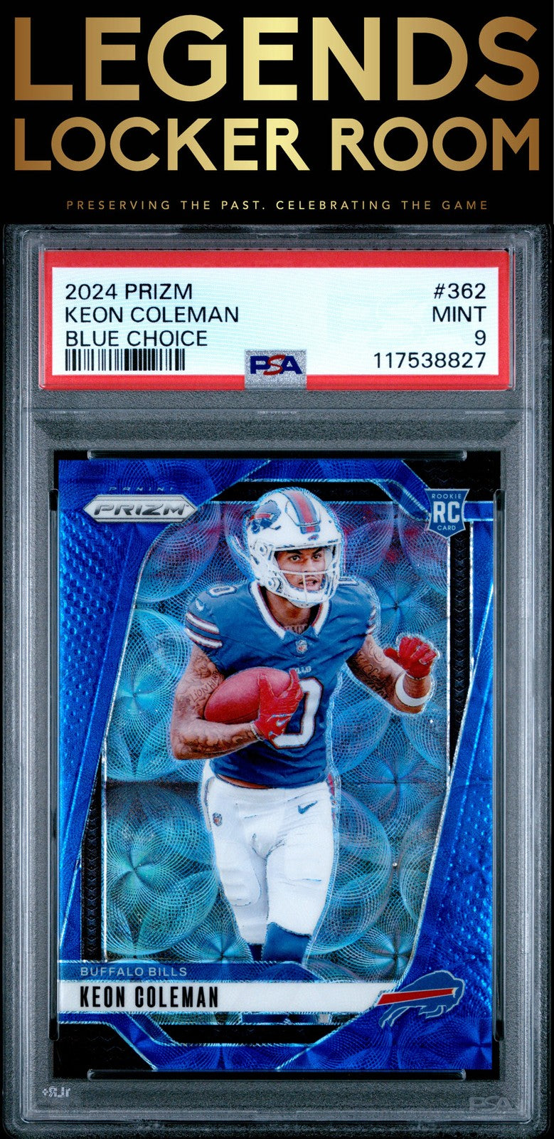 2024 Panini Prizm #362 Keon Coleman Blue Choice 14/14 PSA 9