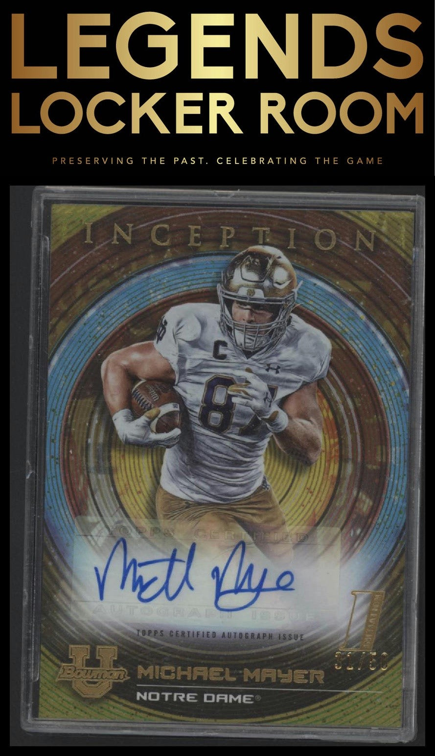 2022-23 Bowman University Inception Michael Mayer Base Auto Gold /50