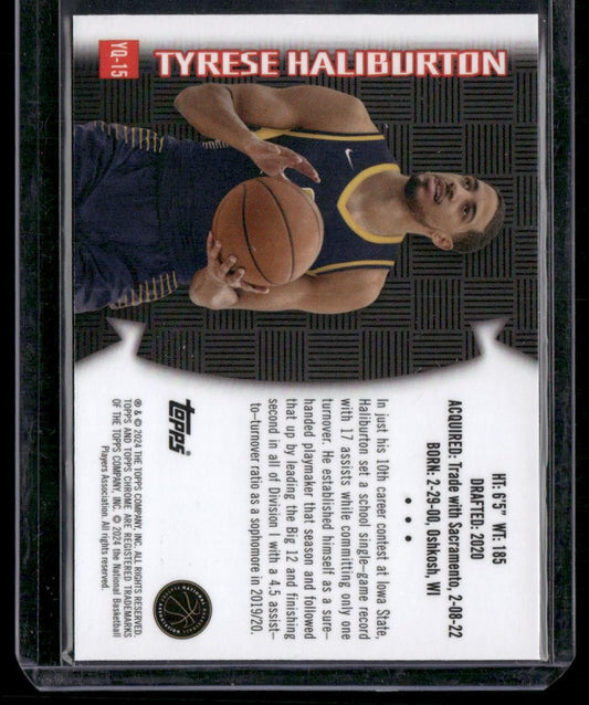 2023-24 Topps Chrome #YQ-15 Tyrese Haliburton Youthquake Geometric Purple