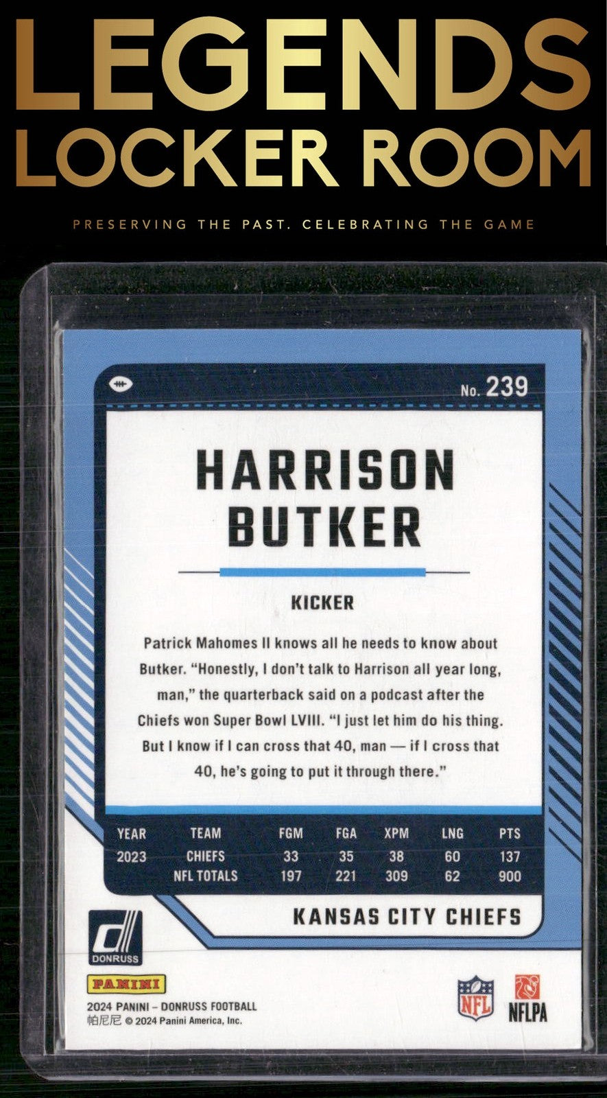 2024 Donruss #239 Harrison Butker Press Proof Silver #/100