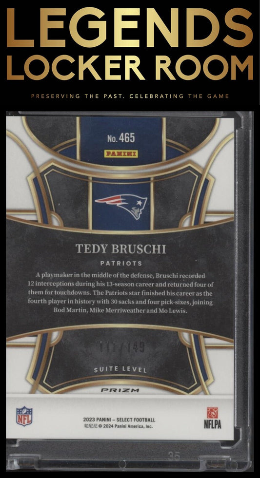 2023 Panini Select #465 Tedy Bruschi Tri-Color Prizms #/149