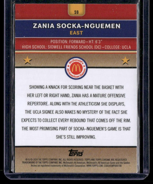 2024 Topps Chrome McDonald All-American Zania Socka-Nguemen Aqua RayWave /199