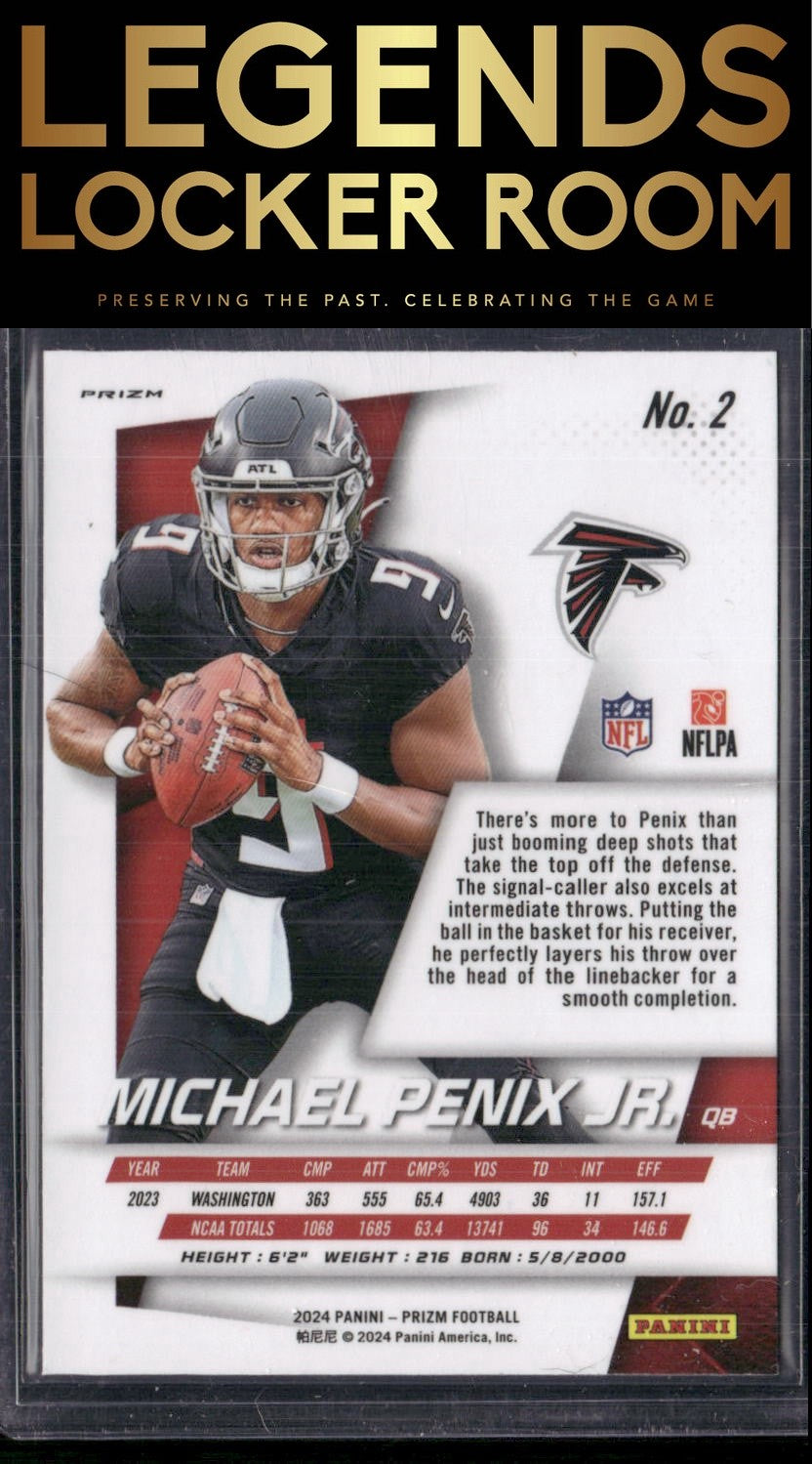 2024 Panini Prizm #2 Michael Penix Jr. Prizm Flashback Rookie Silver Prizm