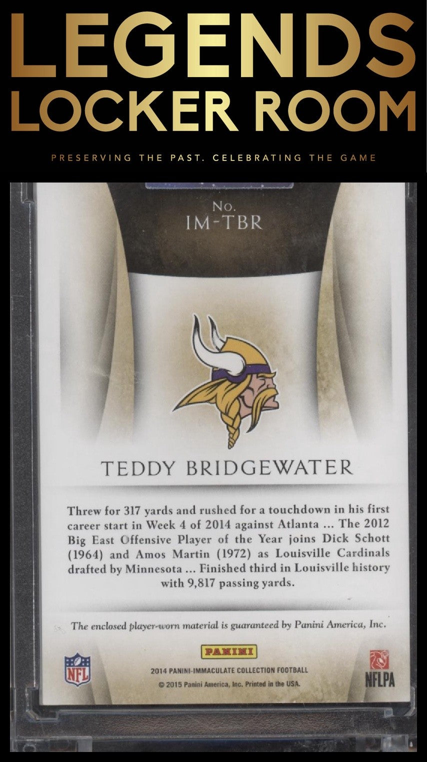 2014 Panini Immaculate Collection Teddy Bridgewater Immaculate Numbers /50