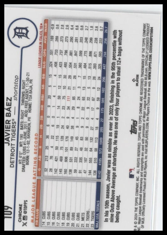 2024 Topps Chrome #109 Javier Báez