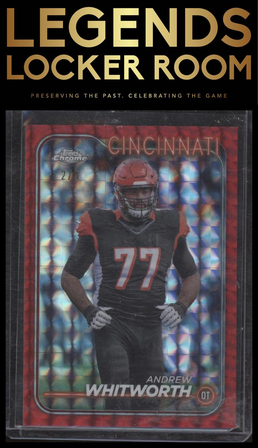 2024 Topps Chrome #30 Andrew Whitworth Red Geometric Refractor #/5