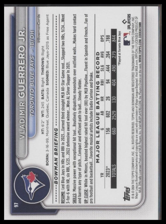 2024 Bowman #97 Vladimir Guerrero Jr.
