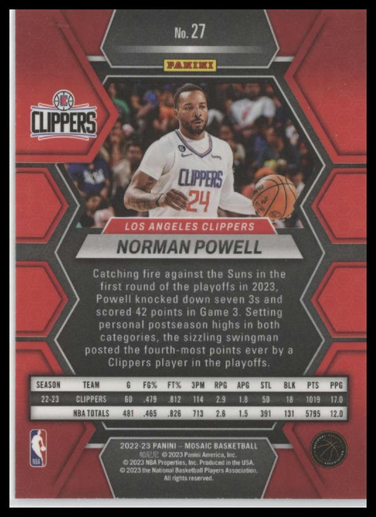 2022-23 Panini Mosaic #27 Norman Powell
