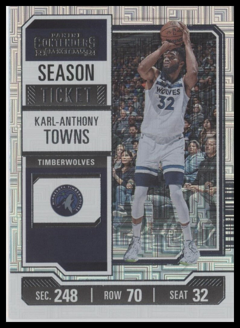 2023-24 Panini Contenders #42 Karl-Anthony Towns Season Ticket Premium Edition