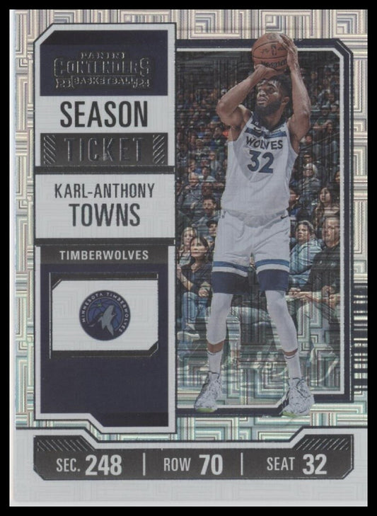 2023-24 Panini Contenders #42 Karl-Anthony Towns Season Ticket Premium Edition