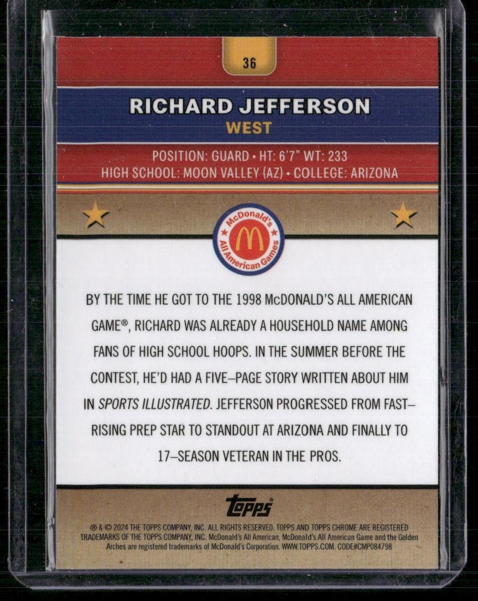 2024 Topps Chrome McDonald's All-American #36 Richard Jefferson