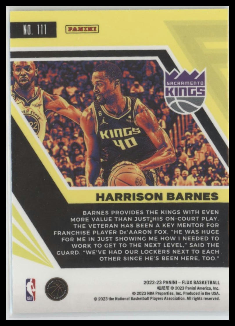 2022-23 Panini Flux #111 Harrison Barnes