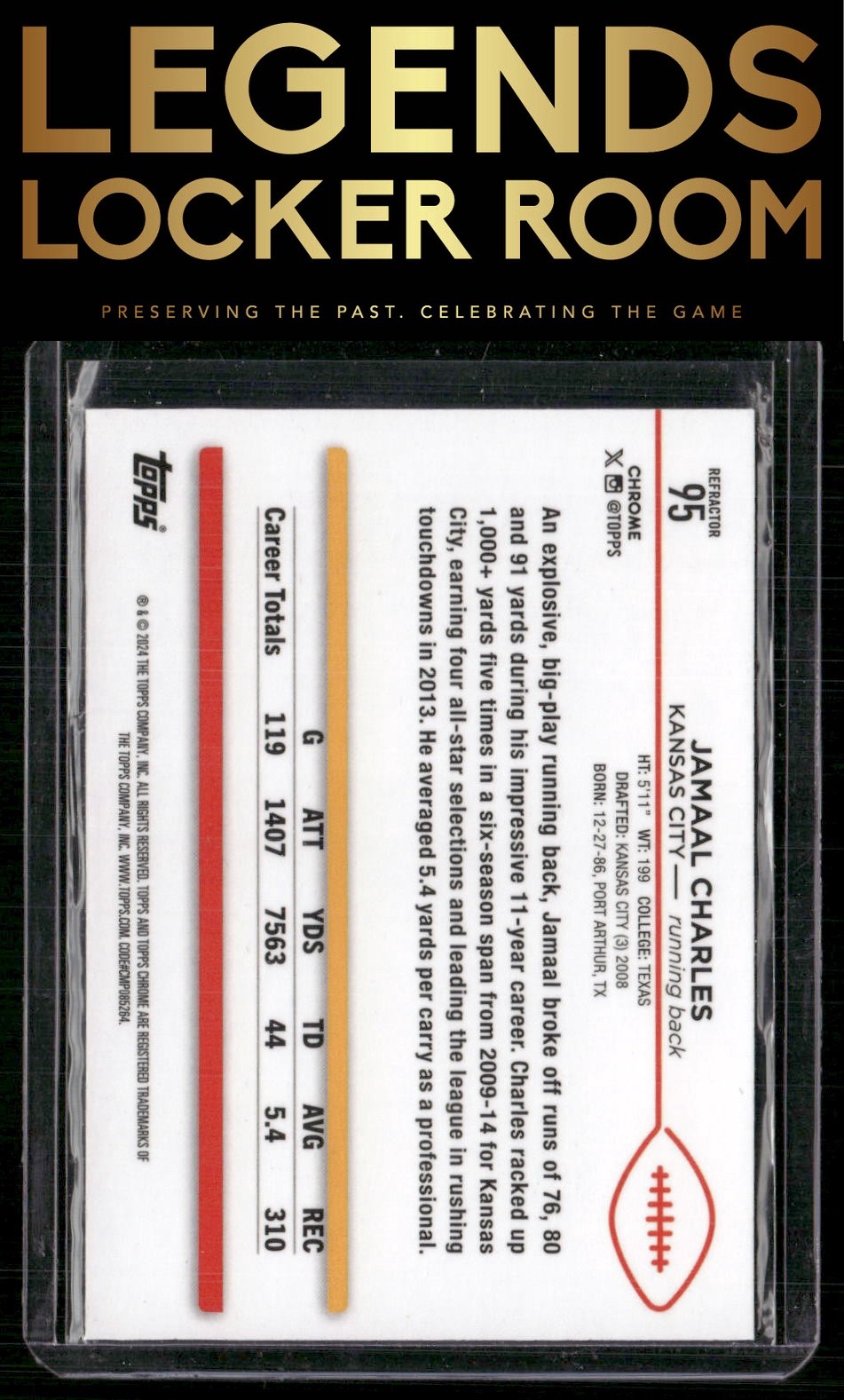 2024 Topps Chrome #95 Jamaal Charles Refractor