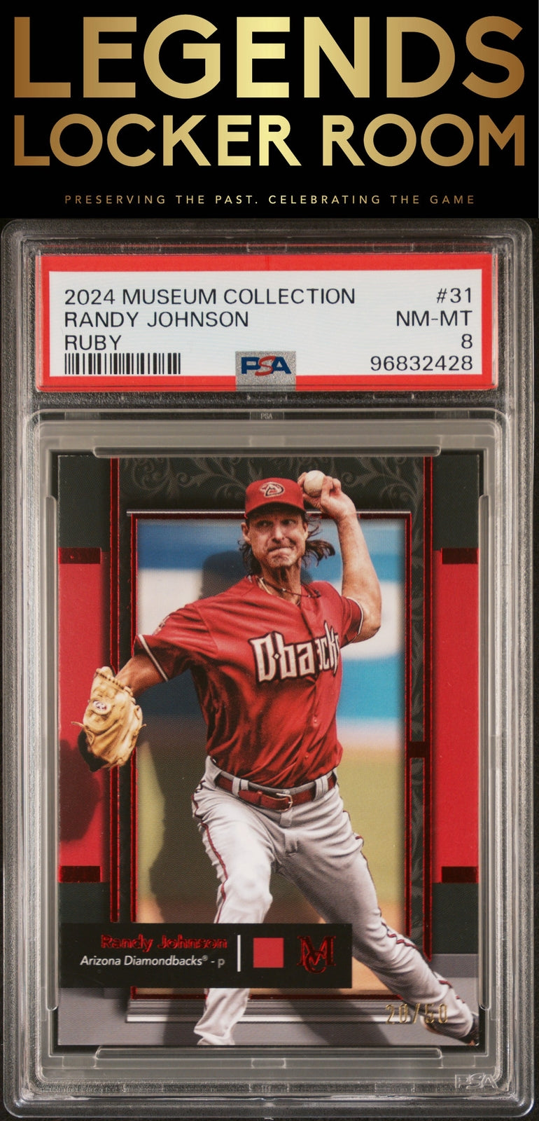 2024 Topps Museum Collection #31 Randy Johnson Ruby PSA 8
