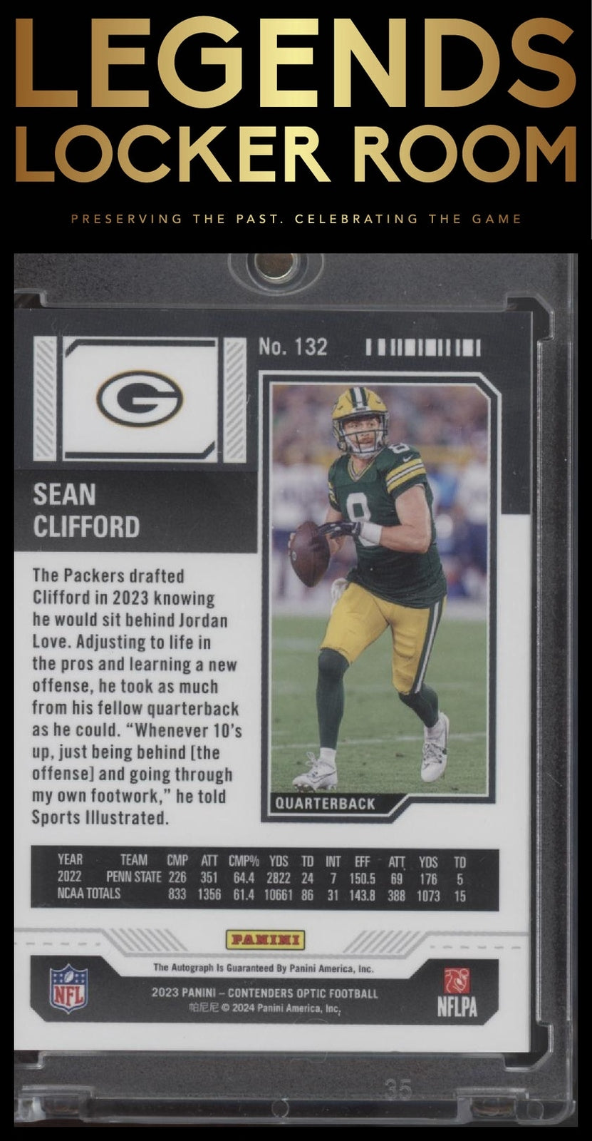 2023 Panini Contenders Optic #132 Sean Clifford Rookie Ticket Autograph