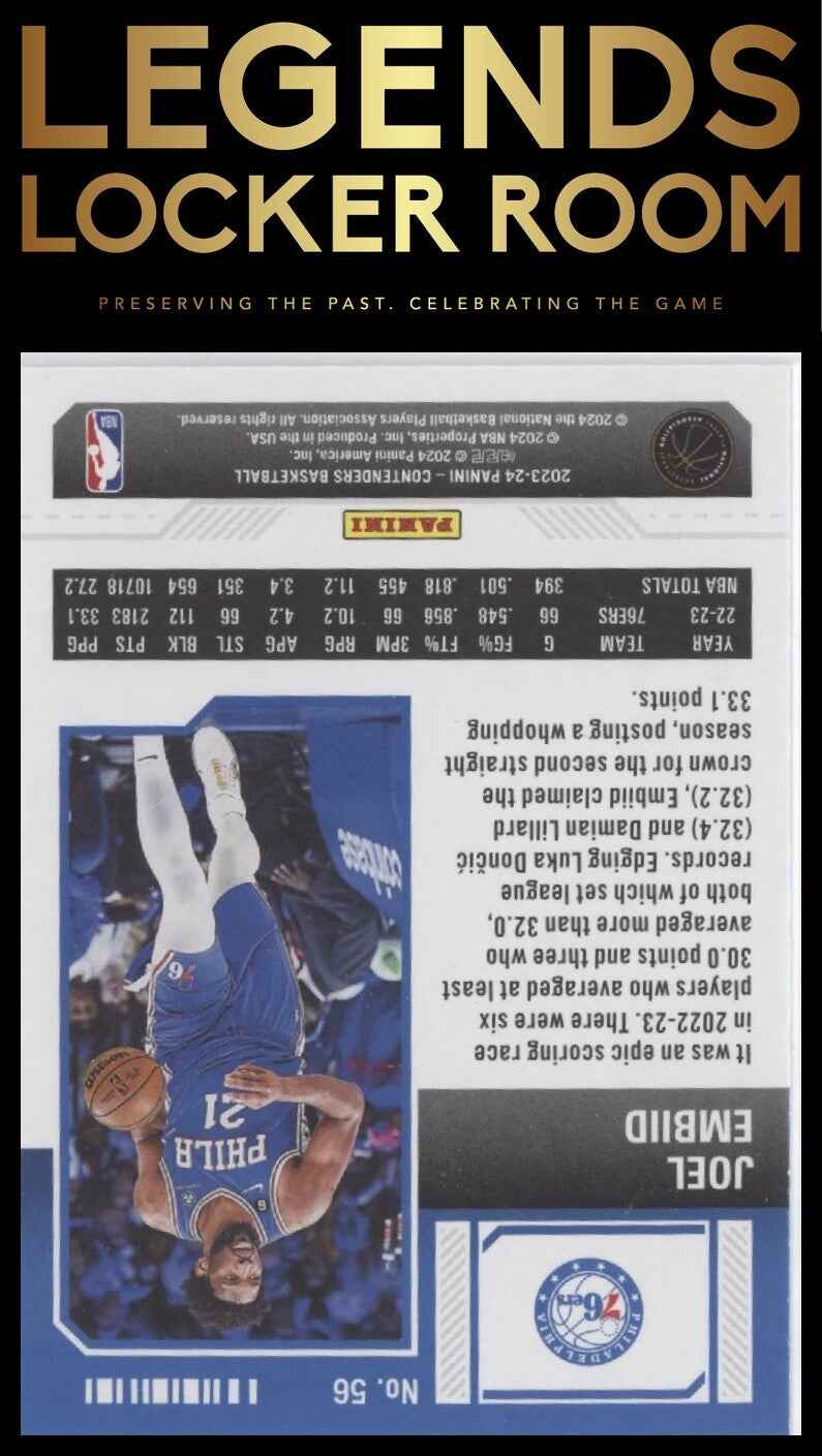 2023-24 Panini Contenders #56 Joel Embiid Season Ticket Retail