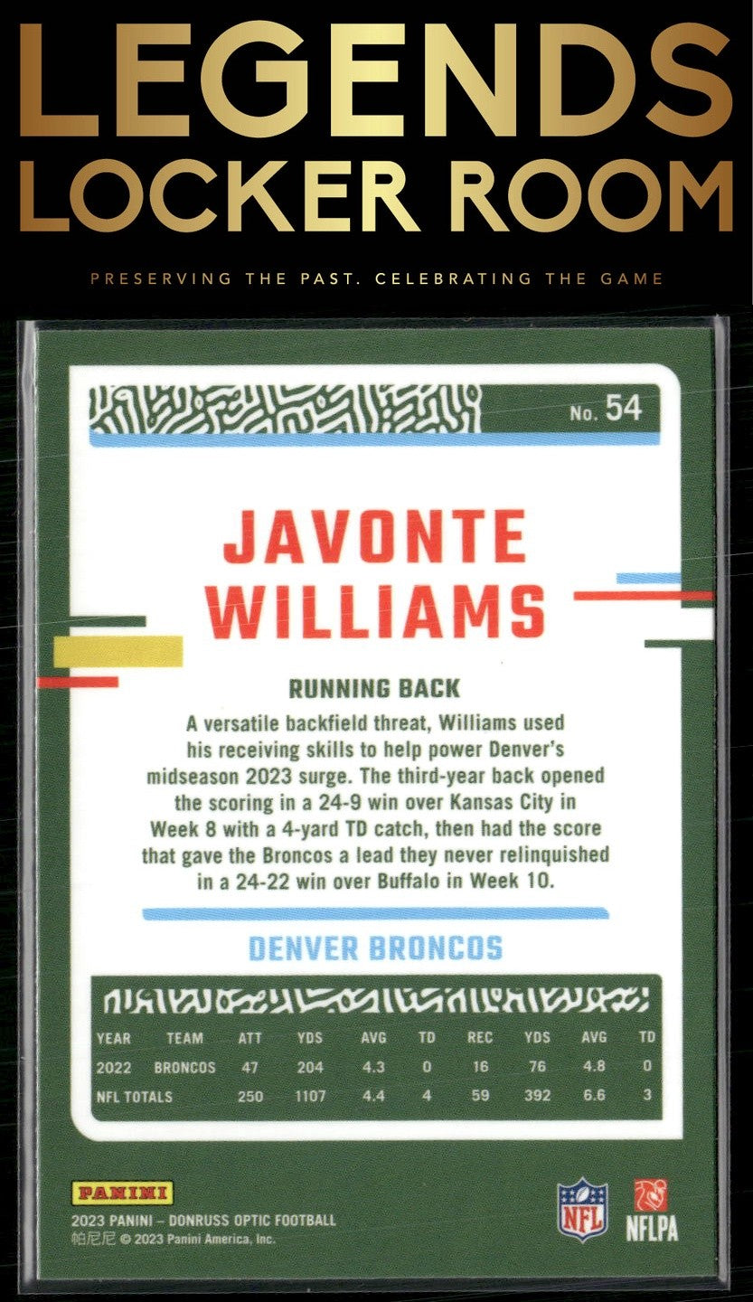 2023 Donruss Optic #54 Javonte Williams