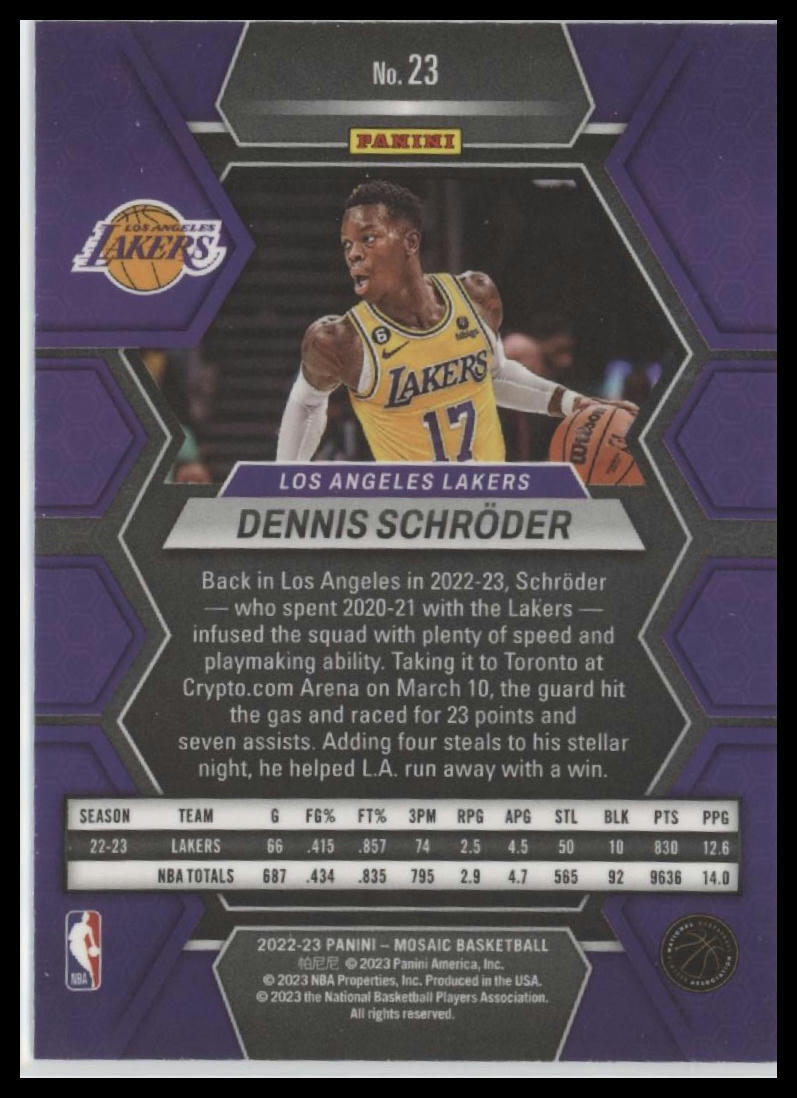 2022-23 Panini Mosaic #23 Dennis Schroder
