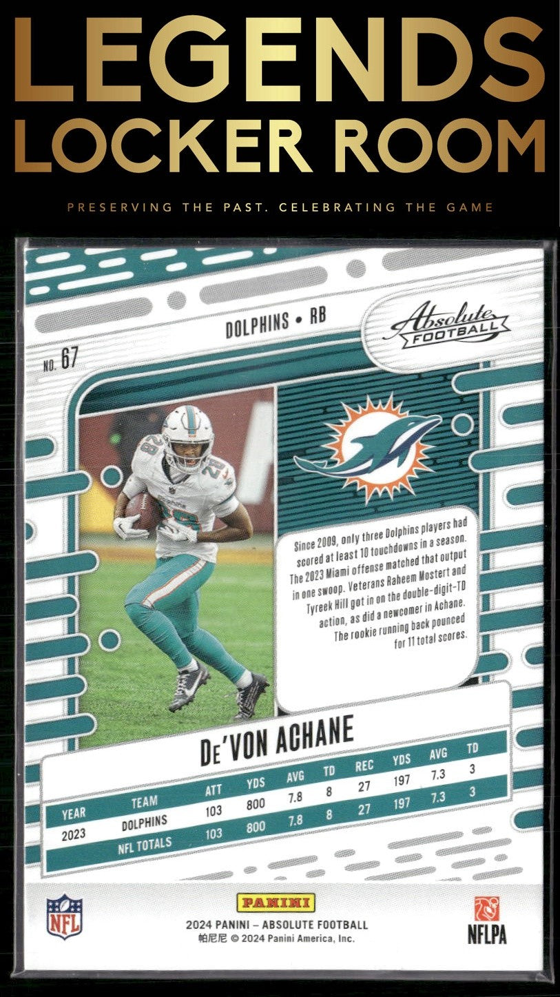 2024 Panini Absolute #67 De'Von Achane