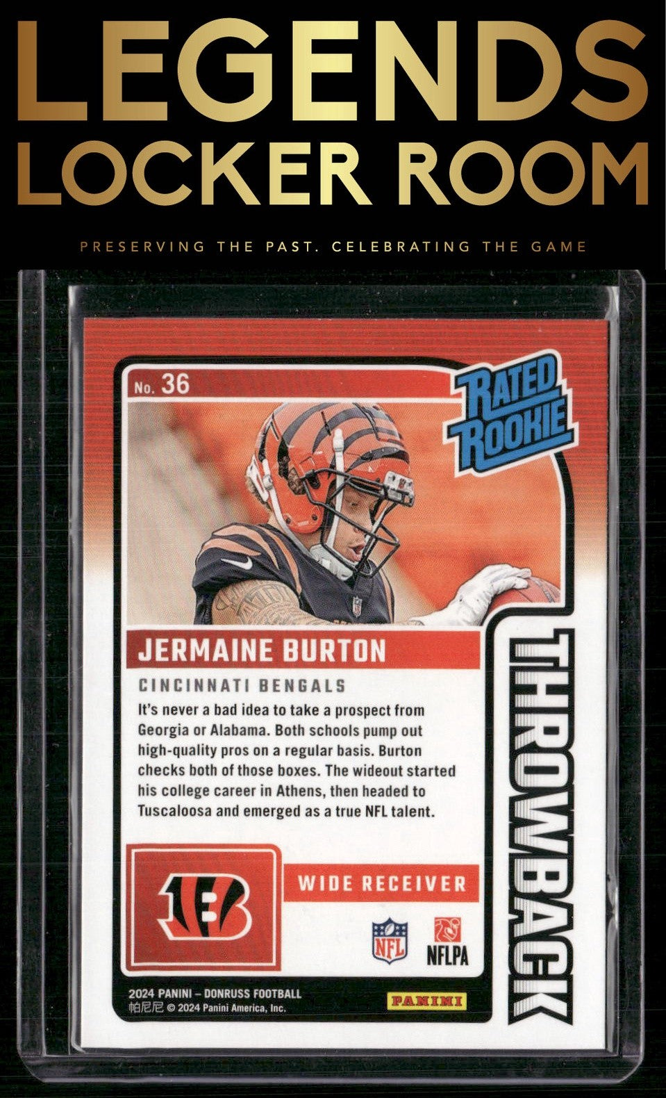 2024 Donruss #36 Jermaine Burton Rated Rookies Throwback