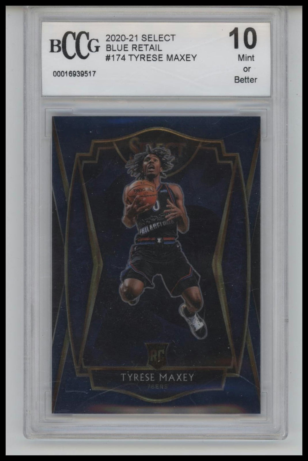 2020-21 Select Blue Retail #174 Tyrese Maxey BCCG 10.0