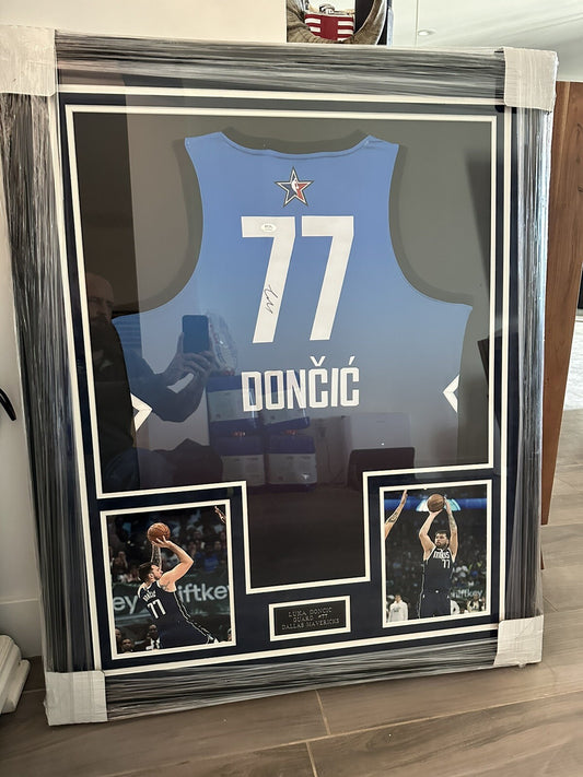 Luka Doncic Signed Framed All Star Jersey W/COA