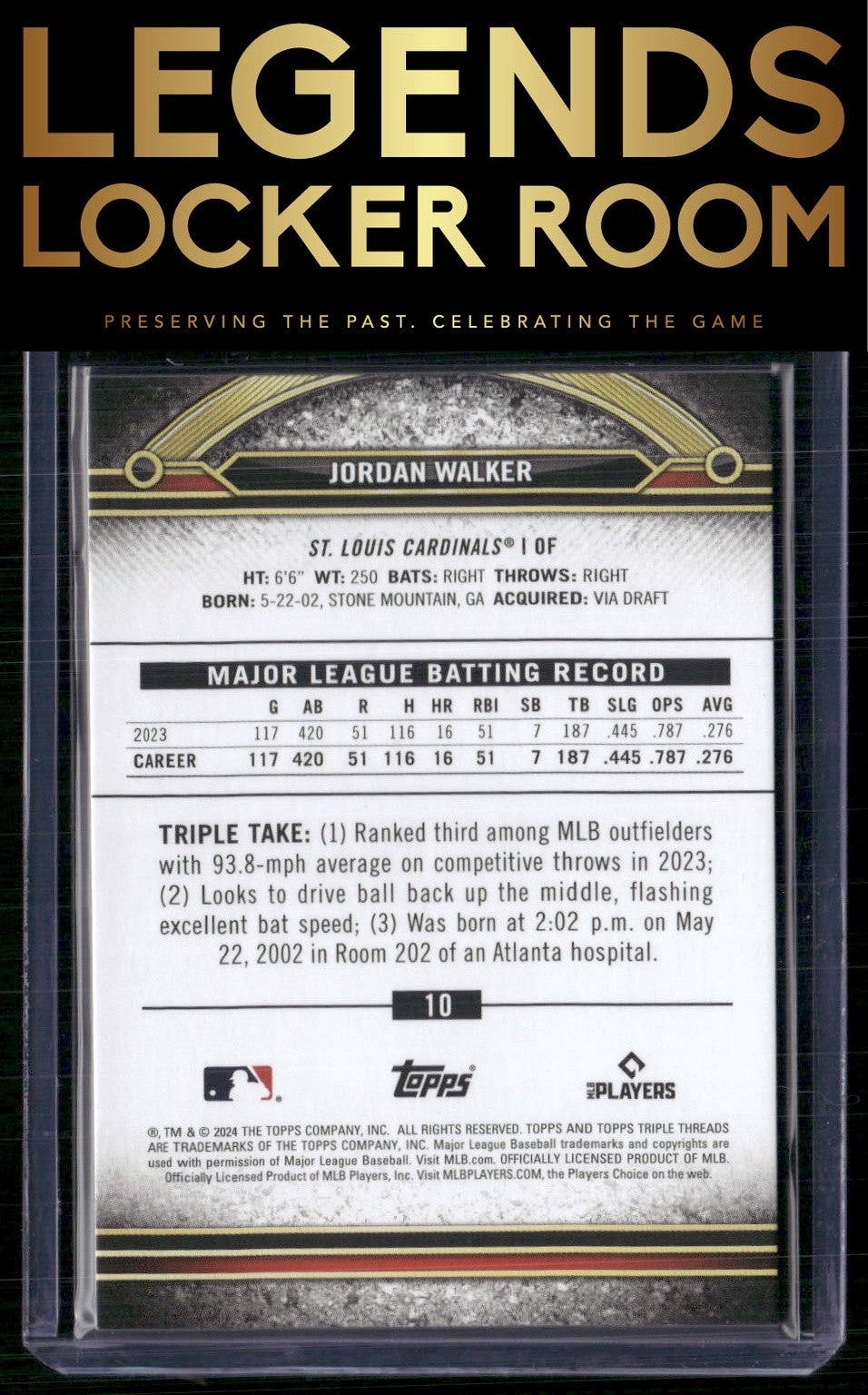 2024 Topps Triple Threads #10 Jordan Walker Amber #/199