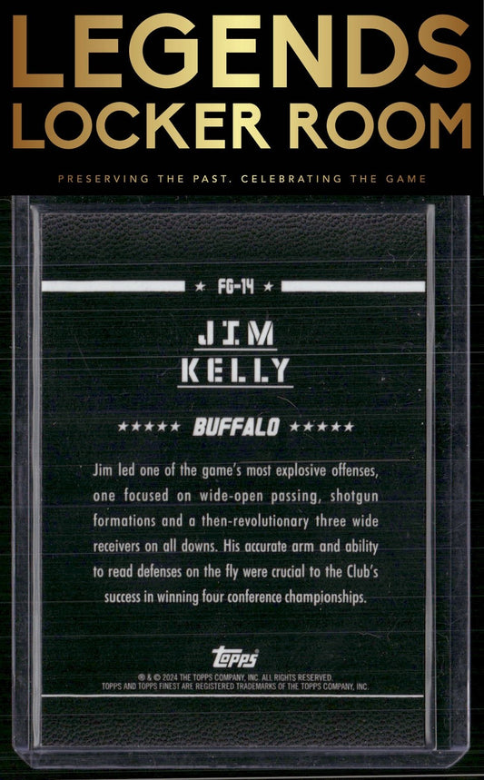 2024 Finest #FG-14 Jim Kelly Field Generals Purple Refractor #/125