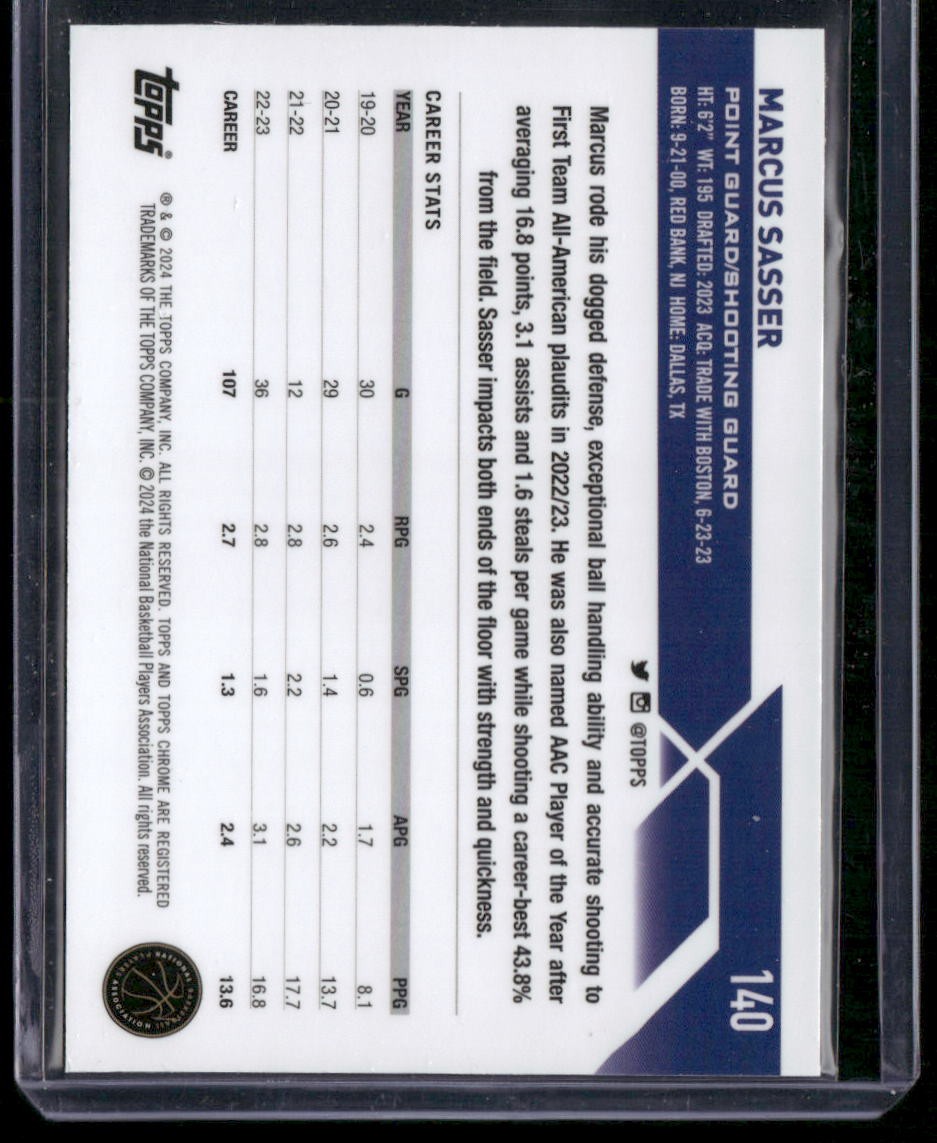 2023-24 Topps Chrome Sapphire #140 Marcus Sasser