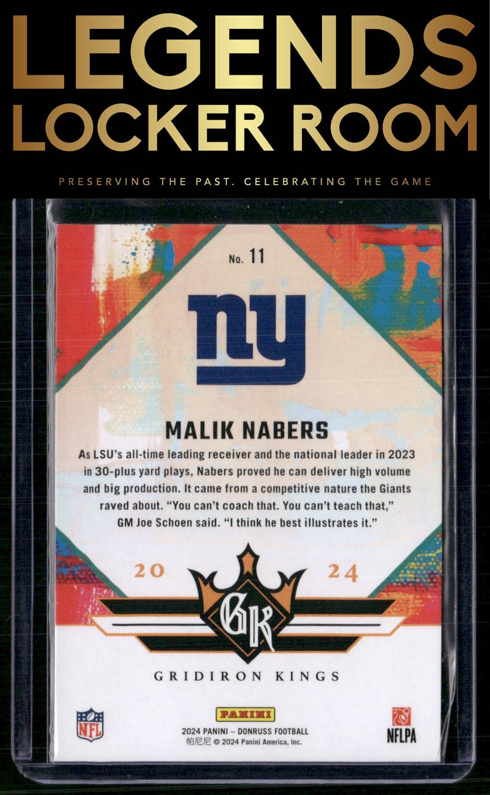 2024 Donruss #11 Malik Nabers Rookie Gridiron Kings