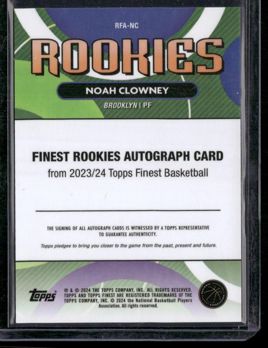 2023-24 Finest Noah Clowney Rookie Finest Autographs Gold Refractors #/50