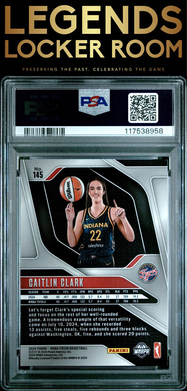 2024 Panini Prizm Wnba #145 Caitlin Clark PSA 9