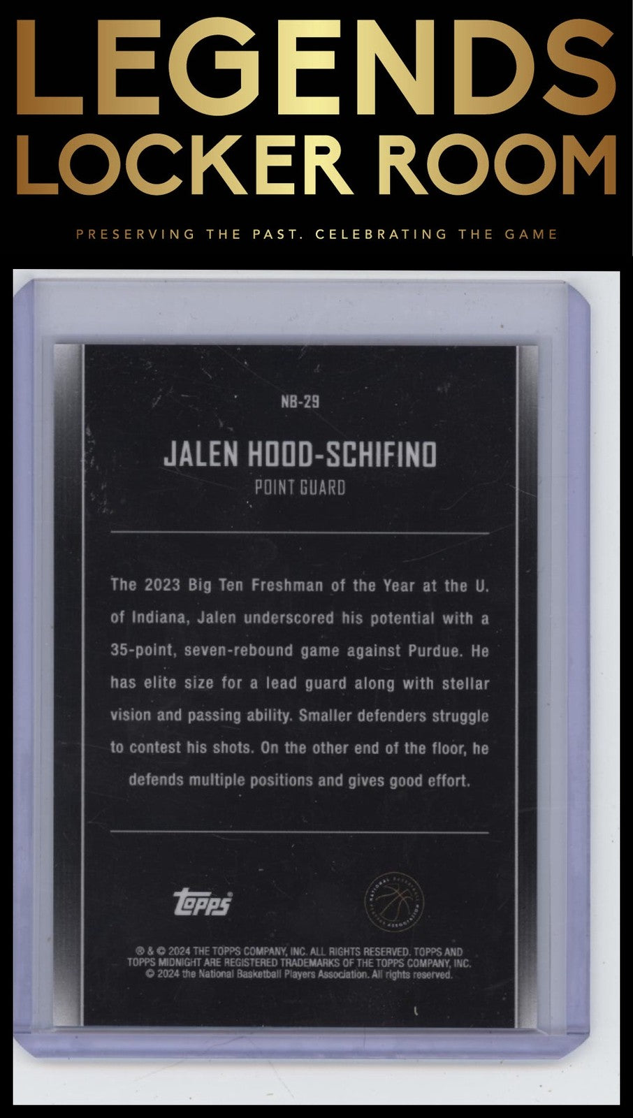 2023-24 Topps Midnight #NB-29 Jalen Hood-Schifino Nightball Twilight #/99