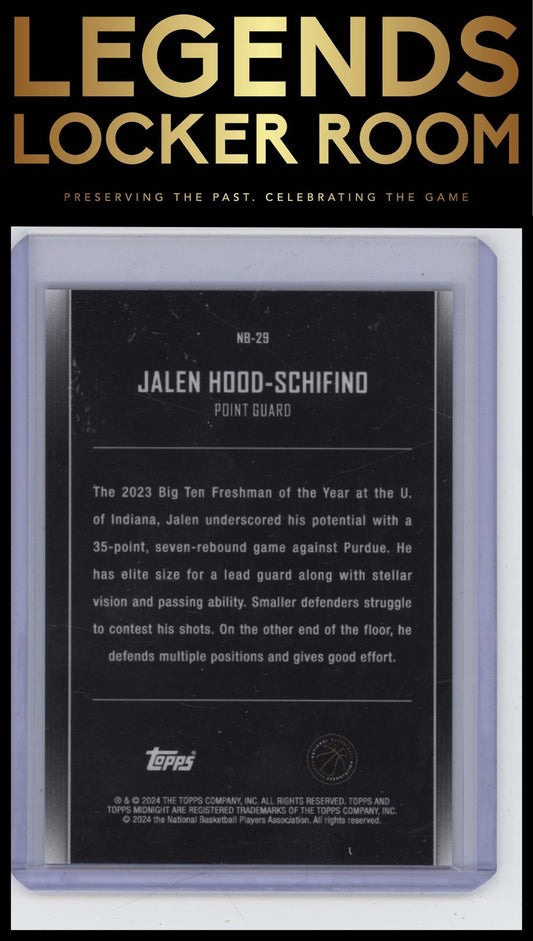 2023-24 Topps Midnight #NB-29 Jalen Hood-Schifino Nightball Twilight #/99