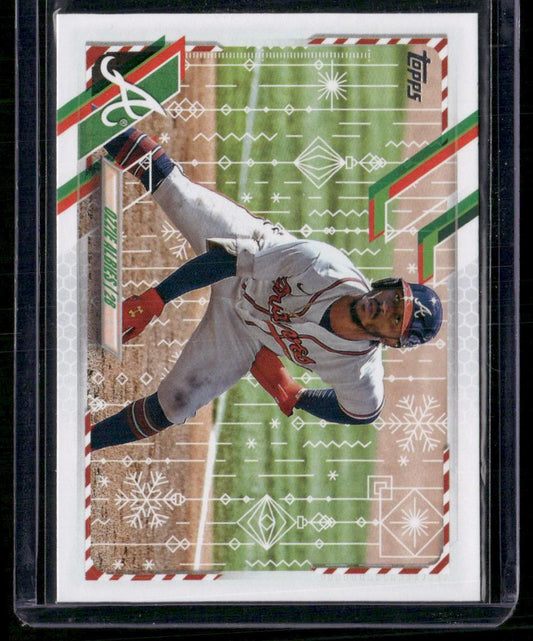 2021 Topps Holiday #HW34 Ozzie Albies Metallic Holiday