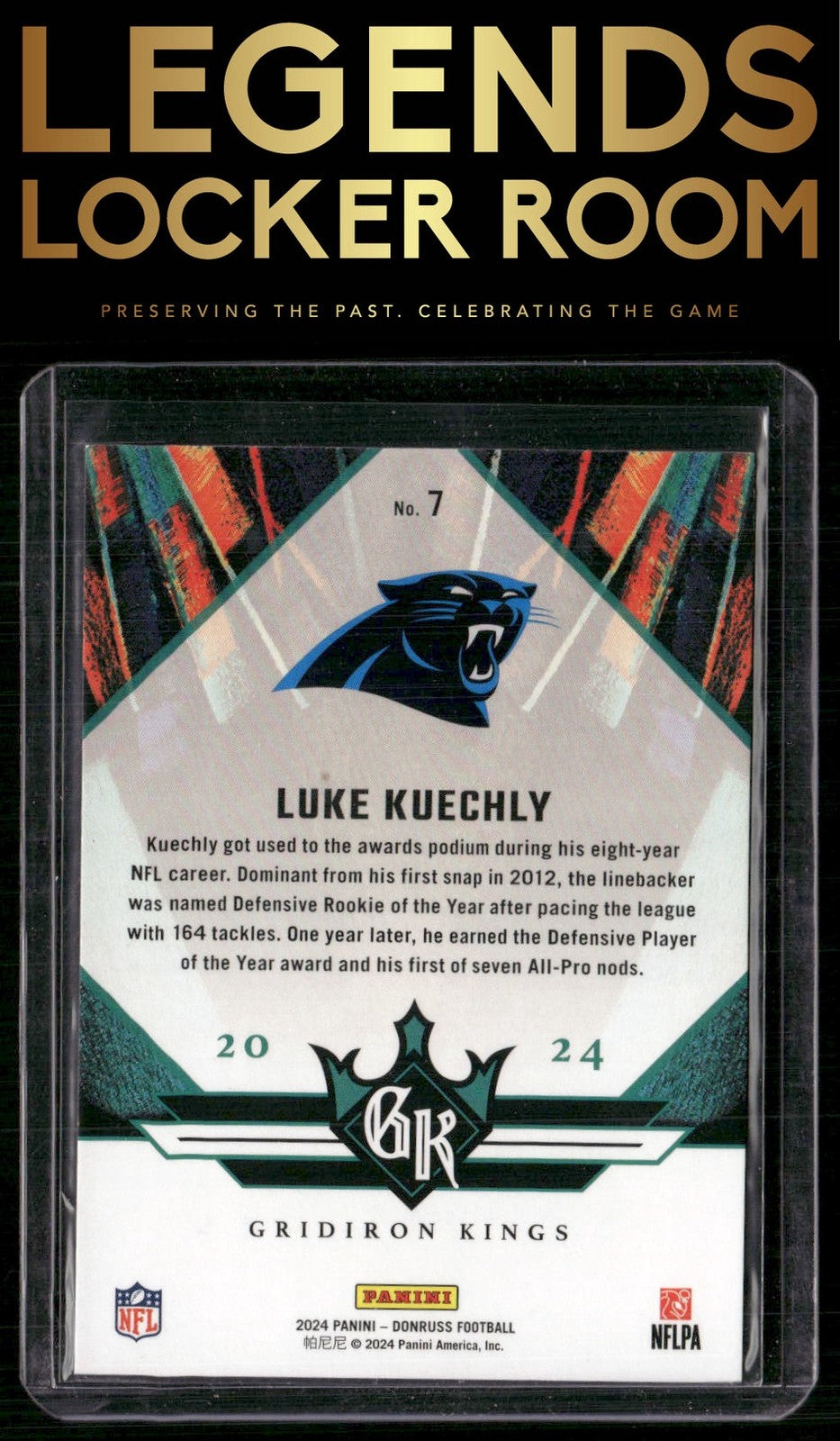 2024 Donruss #7 Luke Kuechly All-Time Gridiron Kings
