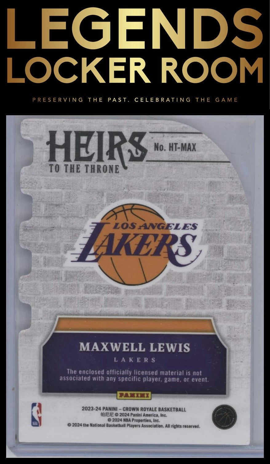 2023-24 Panini Crown Royale #HT-MAX Maxwell Lewis Heirs to the Throne