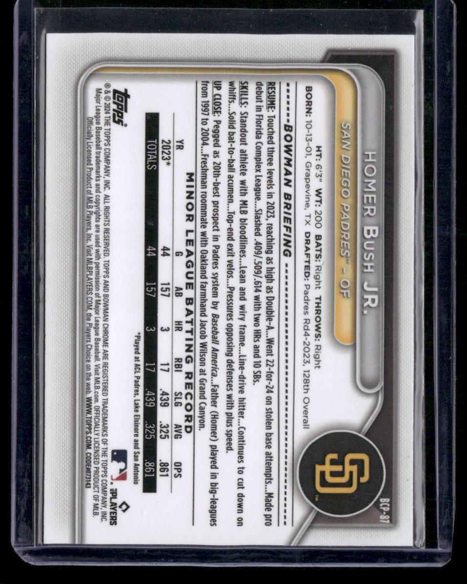 2024 Bowman Sapphire Edition #BCP-87 Homer Bush Jr.