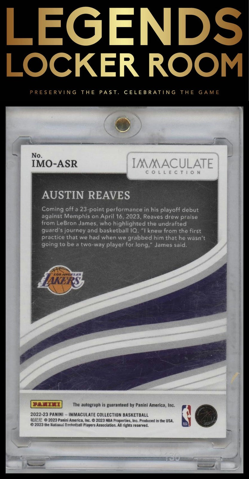 2022-23 Panini Immaculate Collection #IMO-ASR Austin Reaves Modern Marks #/99