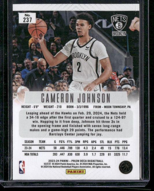 2023-24 Panini Prizm Deca #237 Cameron Johnson