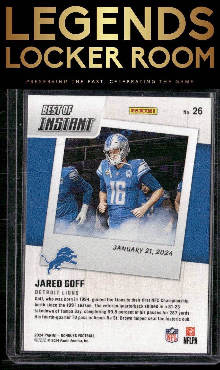 2024 Donruss #26 Jared Goff Best of Panini Instant