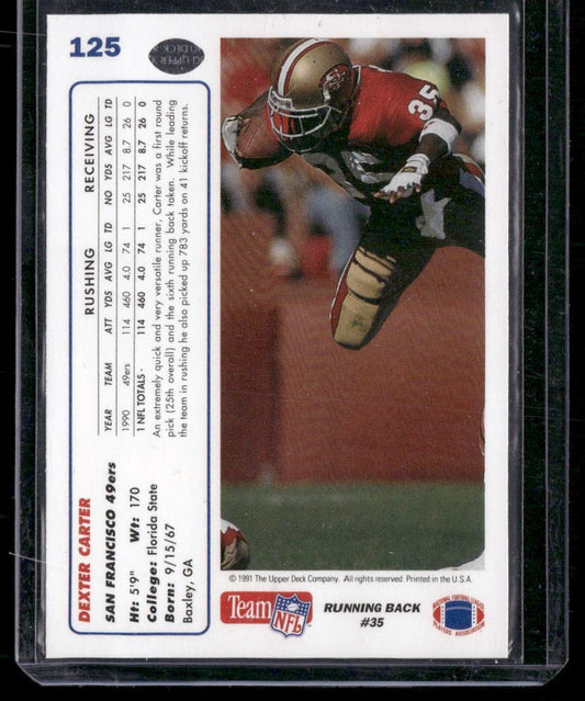 1991 Upper Deck #125 Dexter Carter