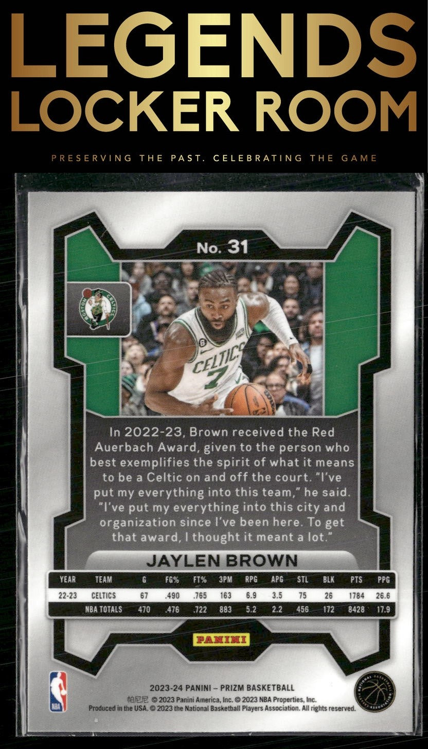 2023-24 Panini Prizm #31 Jaylen Brown