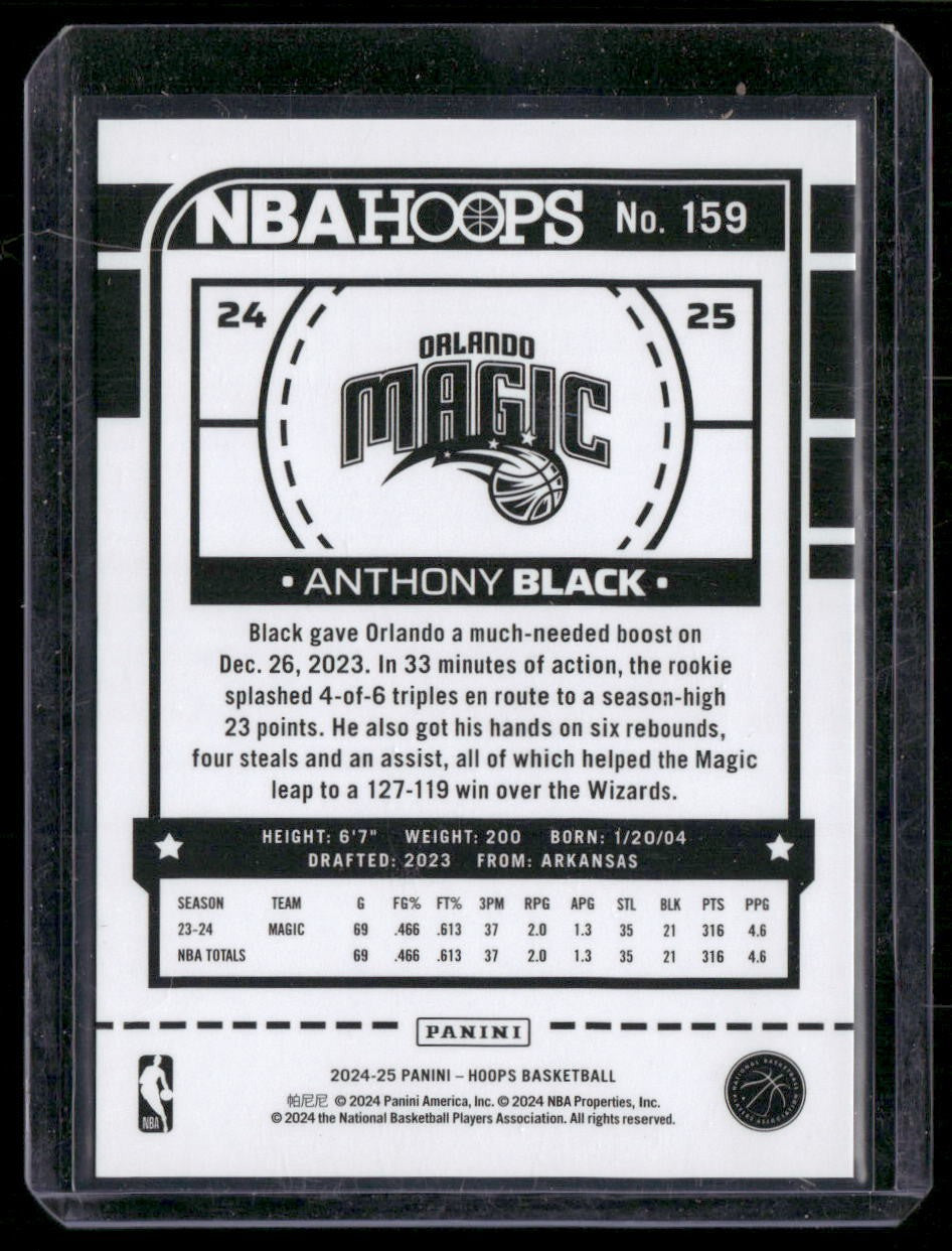 2024-25 Hoops #159 Anthony Black Silver #/199