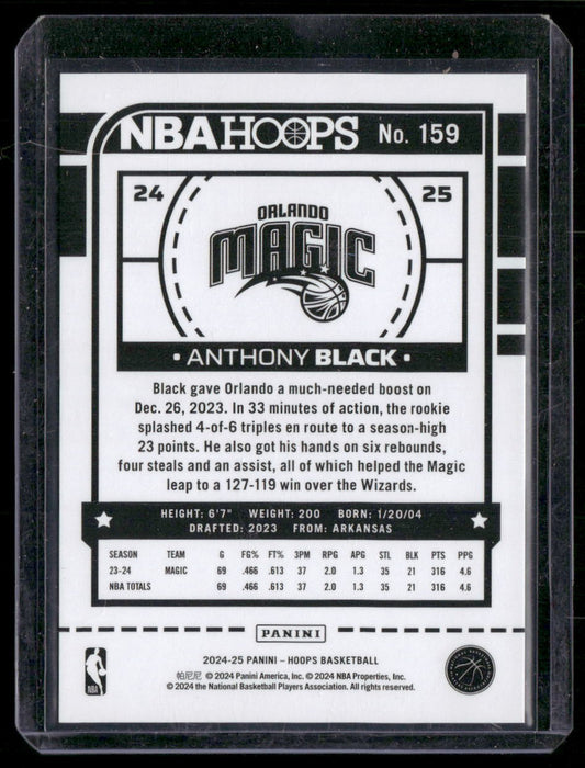 2024-25 Hoops #159 Anthony Black Silver #/199