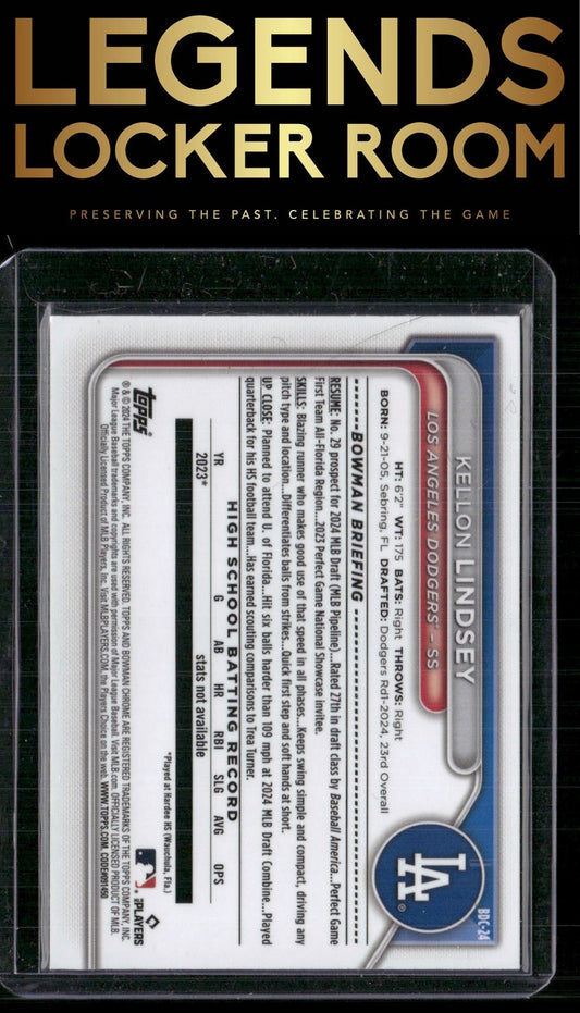 2024 Bowman Draft #BDC-24 Kellon Lindsey Chrome