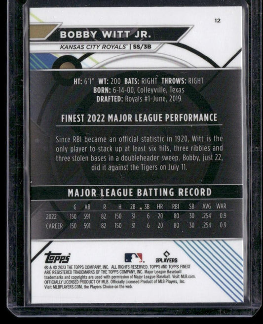 2023 Finest #12 Bobby Witt Jr.