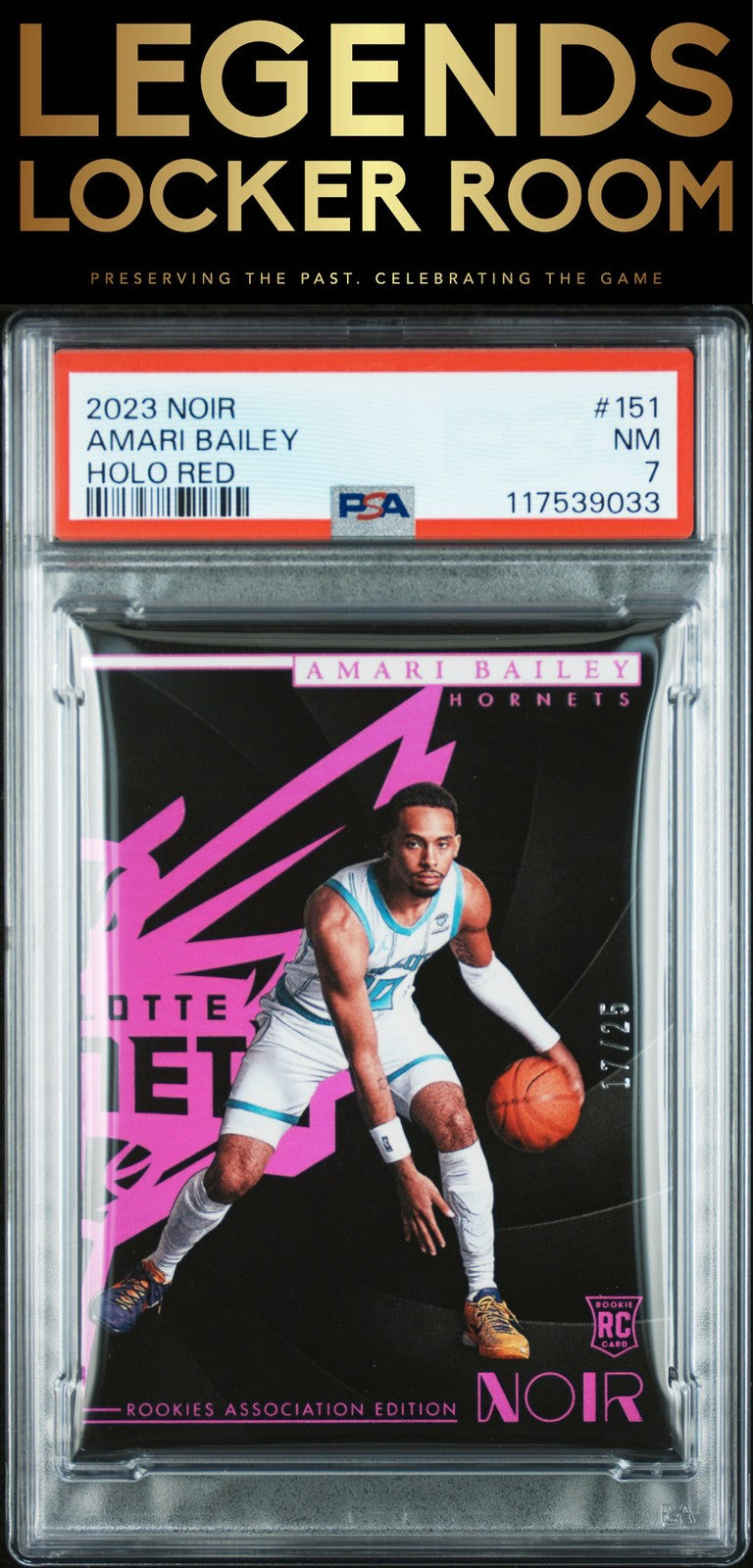 2023 Panini Noir #151 Amari Bailey Holo Red PSA 7